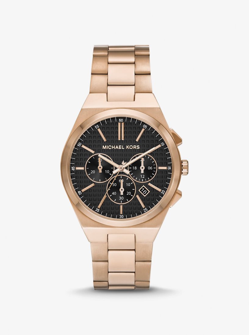 Gold-tone Michael Kors Oversized Lennox Beige Gold-Tone Watch Homme Husk | 0436JOPAS