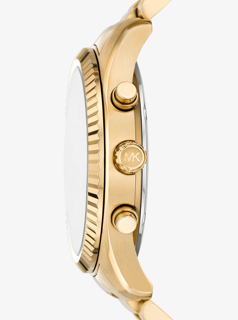 Gold-tone Michael Kors Oversized Lexington Gold-Tone Watch Homme Doré | 4263UYSDQ