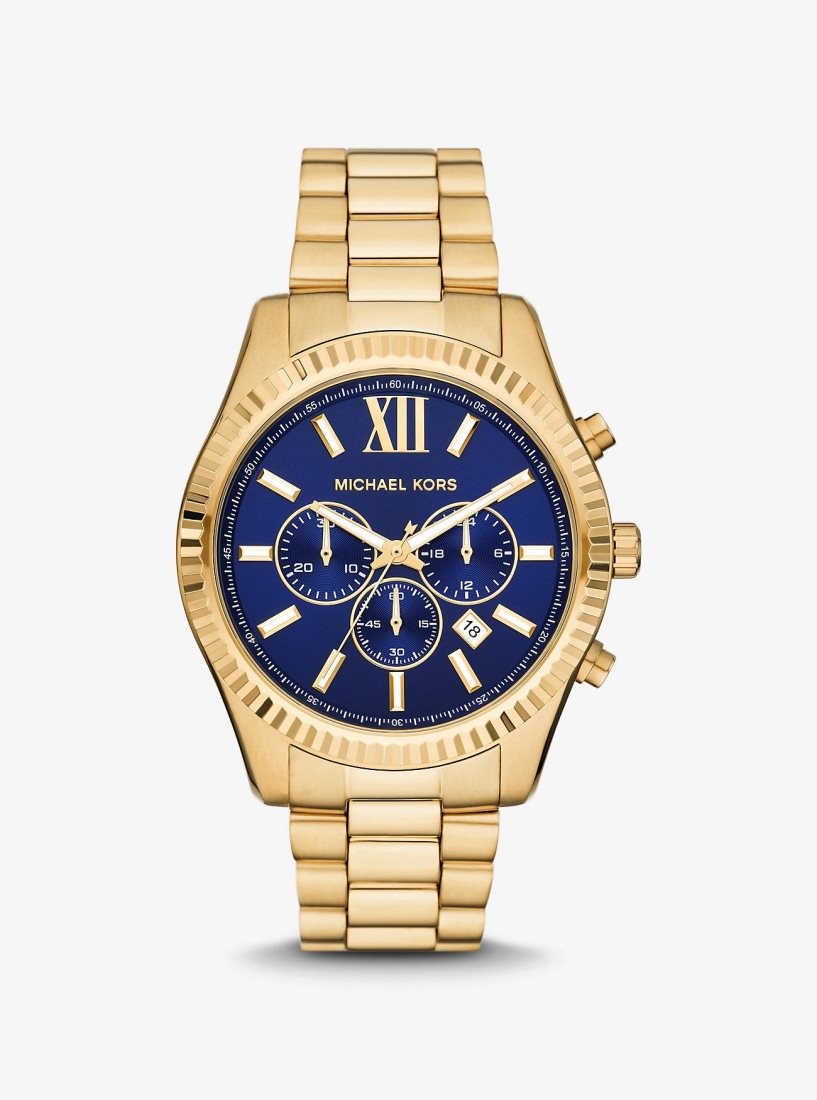 Gold-tone Michael Kors Oversized Lexington Gold-Tone Watch Homme Doré | 4263UYSDQ