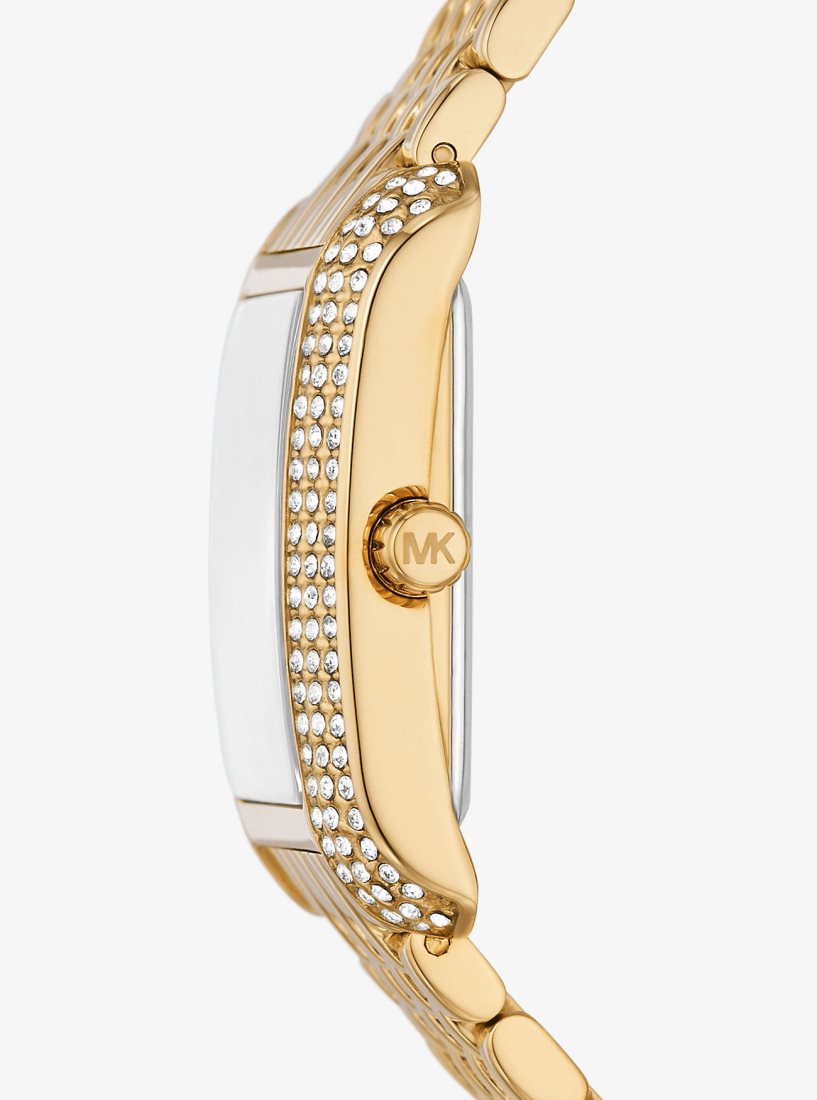 Gold-tone Michael Kors Petite Emery Pave Gold-Tone Watch Femme Doré | 0546CLJIM