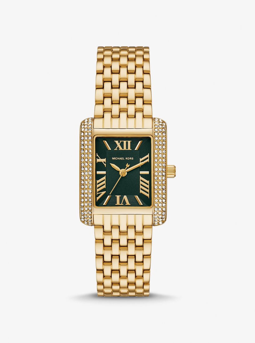 Gold-tone Michael Kors Petite Emery Pave Gold-Tone Watch Femme Doré | 0546CLJIM