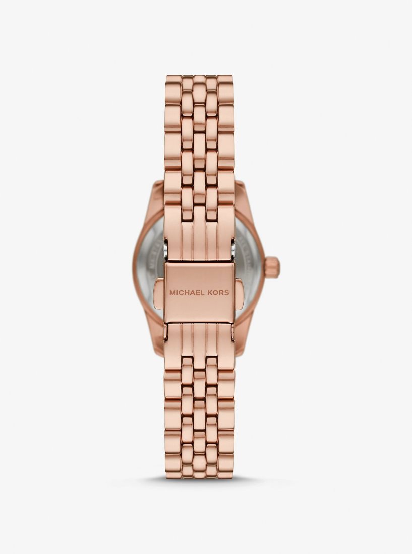 Gold-tone Michael Kors Petite Lexington Pave Rose Gold-Tone Watch Femme Rose Doré | 9267JPLSV
