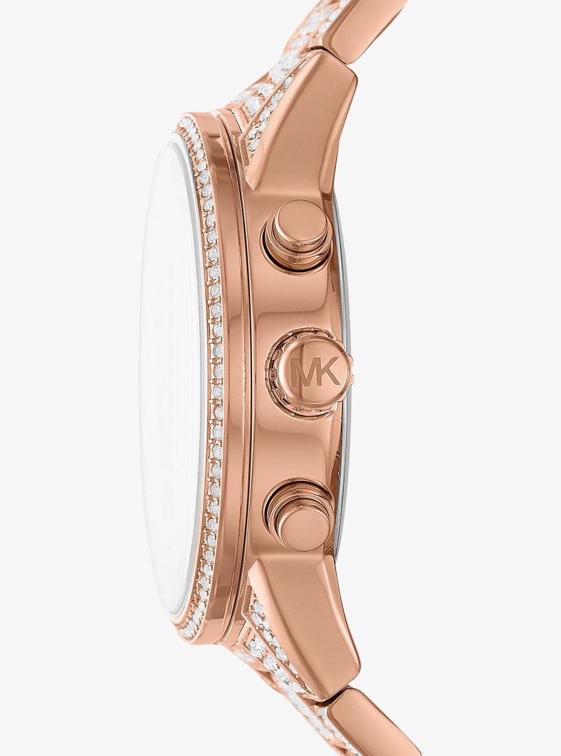 Gold-tone Michael Kors Ritz Pave Rose Gold-Tone Watch Femme Rose Doré | 1973VQKBT