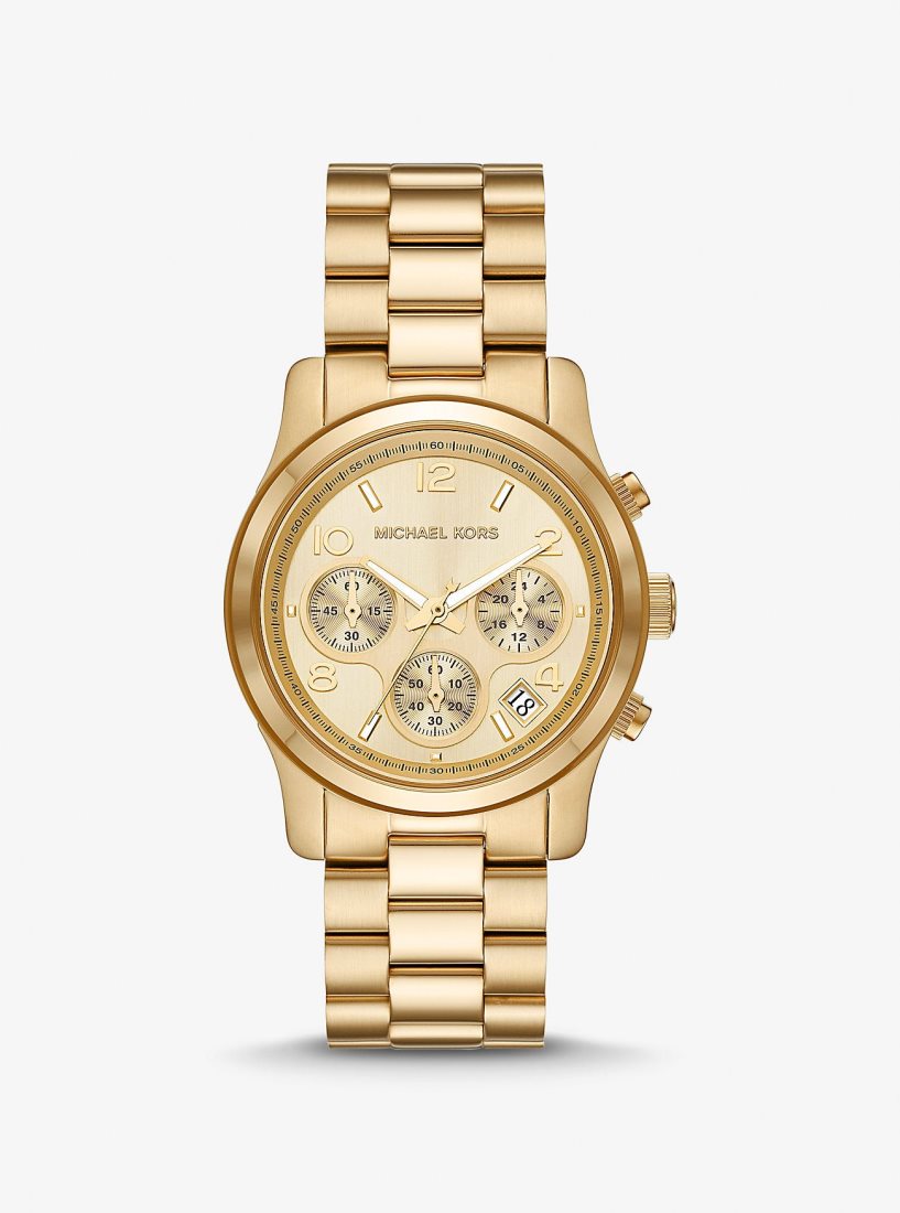 Gold-tone Michael Kors Runway Gold-Tone Watch Femme Doré | 4513UZEFB
