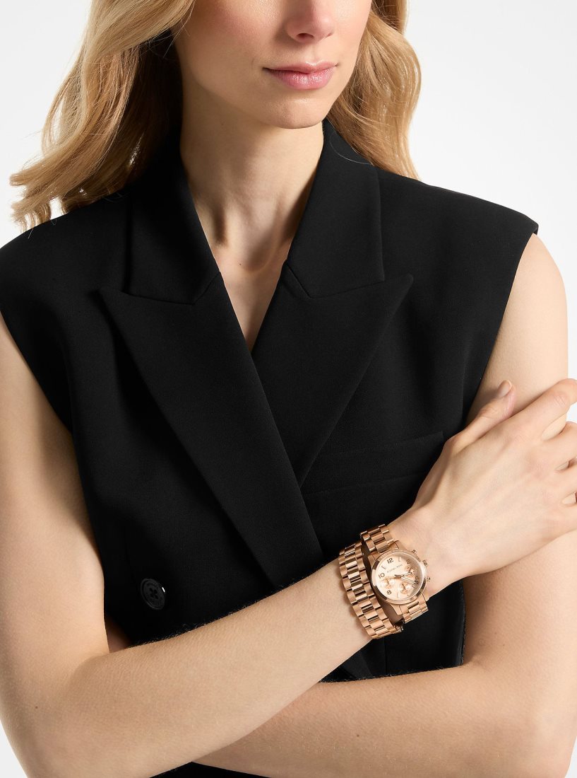 Gold-tone Michael Kors Runway Rose Gold-Tone Wrap Watch Femme Rose Doré | 0932KRMNP