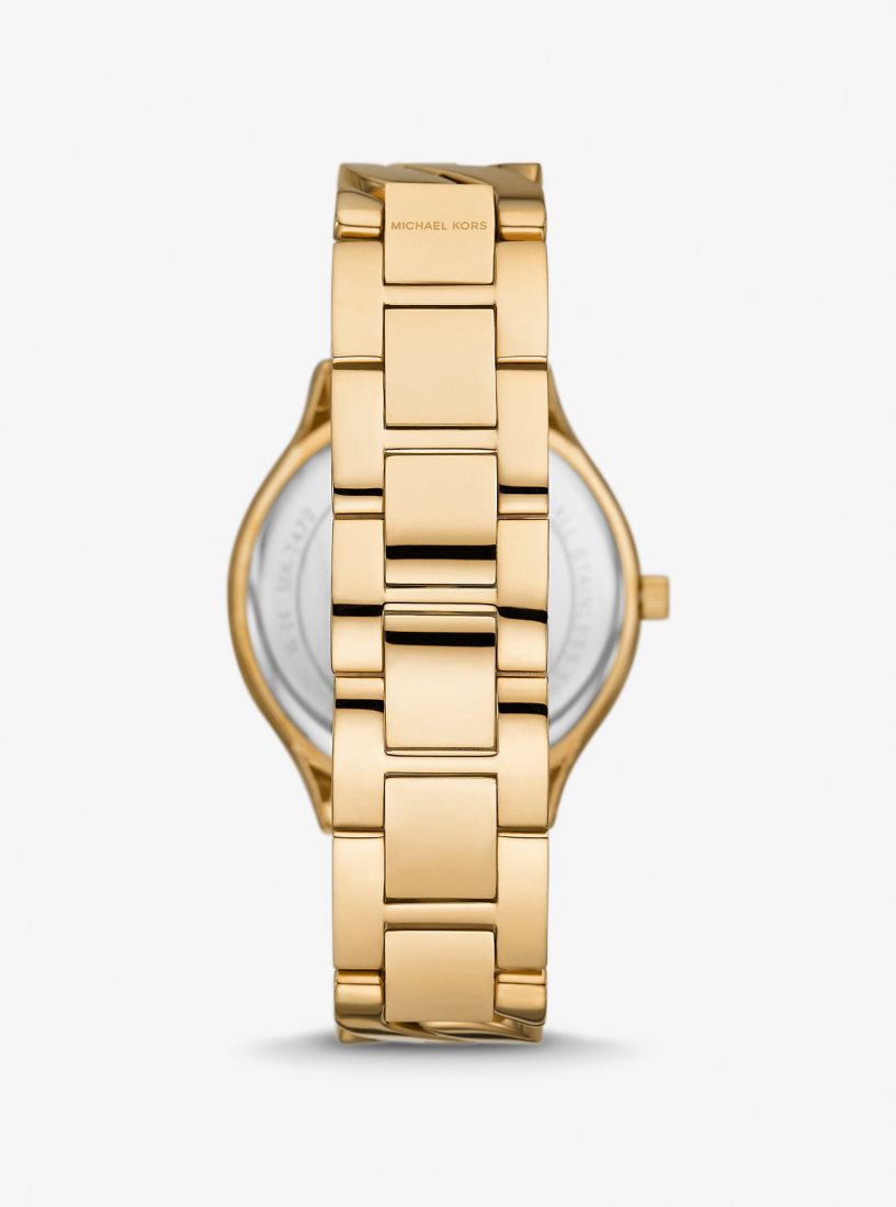 Gold-tone Michael Kors Slim Runway Gold-Tone Curb-Link Watch Femme Doré | 1562NFGWT