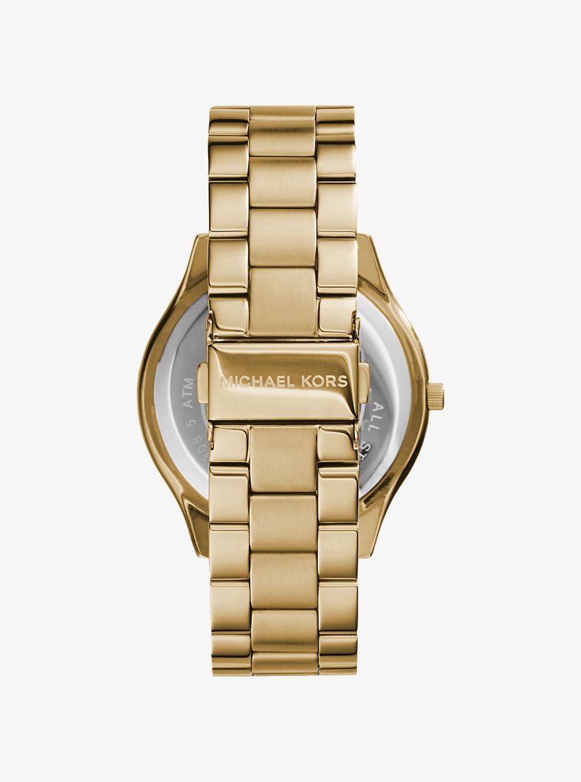Gold-tone Michael Kors Slim Runway Gold-Tone Stainless Steel Watch Homme Doré | 4215OEMRY
