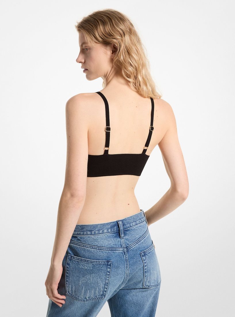 Hauts Michael Kors Stretch Knit Bra Top Femme Noir | 4350HBYLO