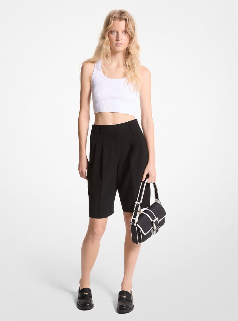 Jupes Michael Kors Crepe Bermuda Shorts Femme Noir | 0876QPRUV