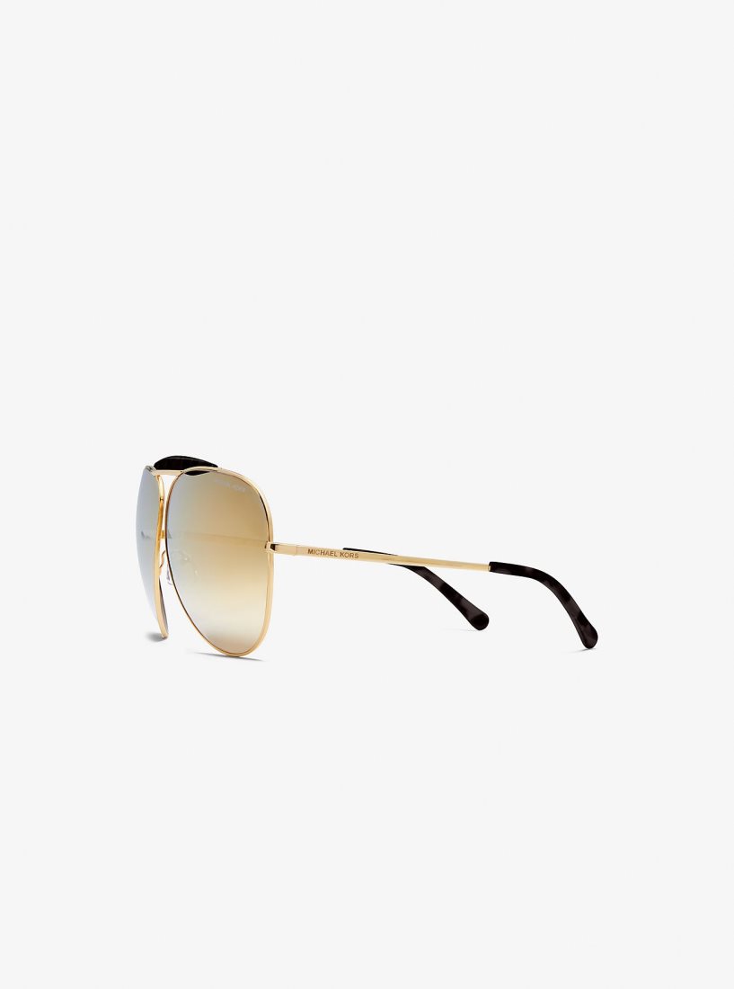Lunette de Soleil Michael Kors Bleecker Sunglasses Femme Doré Noir | 8792QGIXV