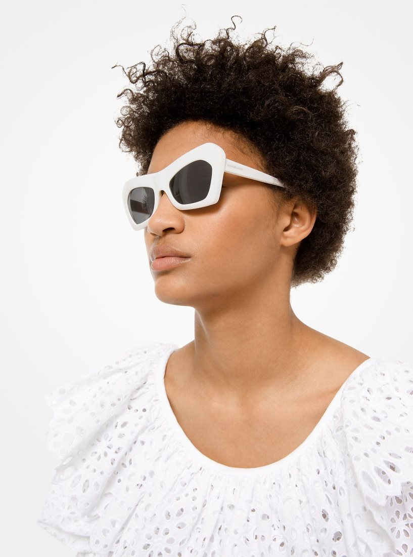 Lunette de Soleil Michael Kors Cassis Sunglasses Femme Blanche | 7809ABMNW