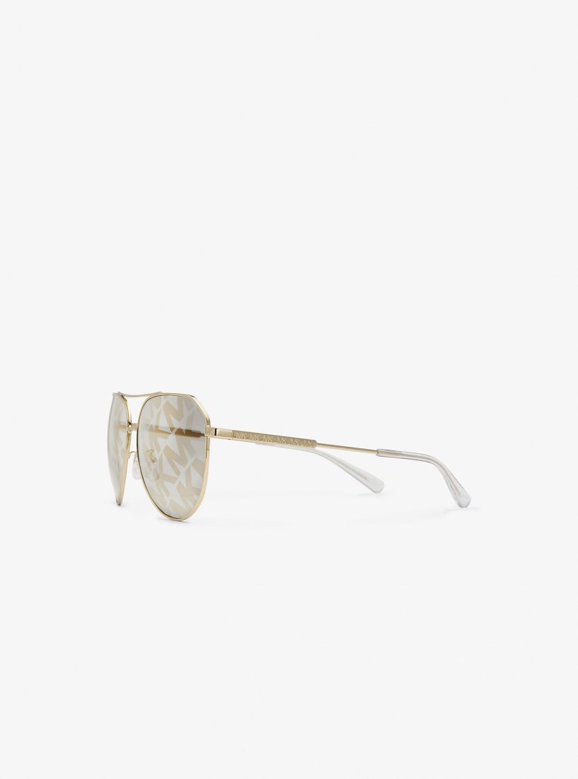 Lunette de Soleil Michael Kors Cheyenne Sunglasses Femme Argent Doré | 9530SJINX