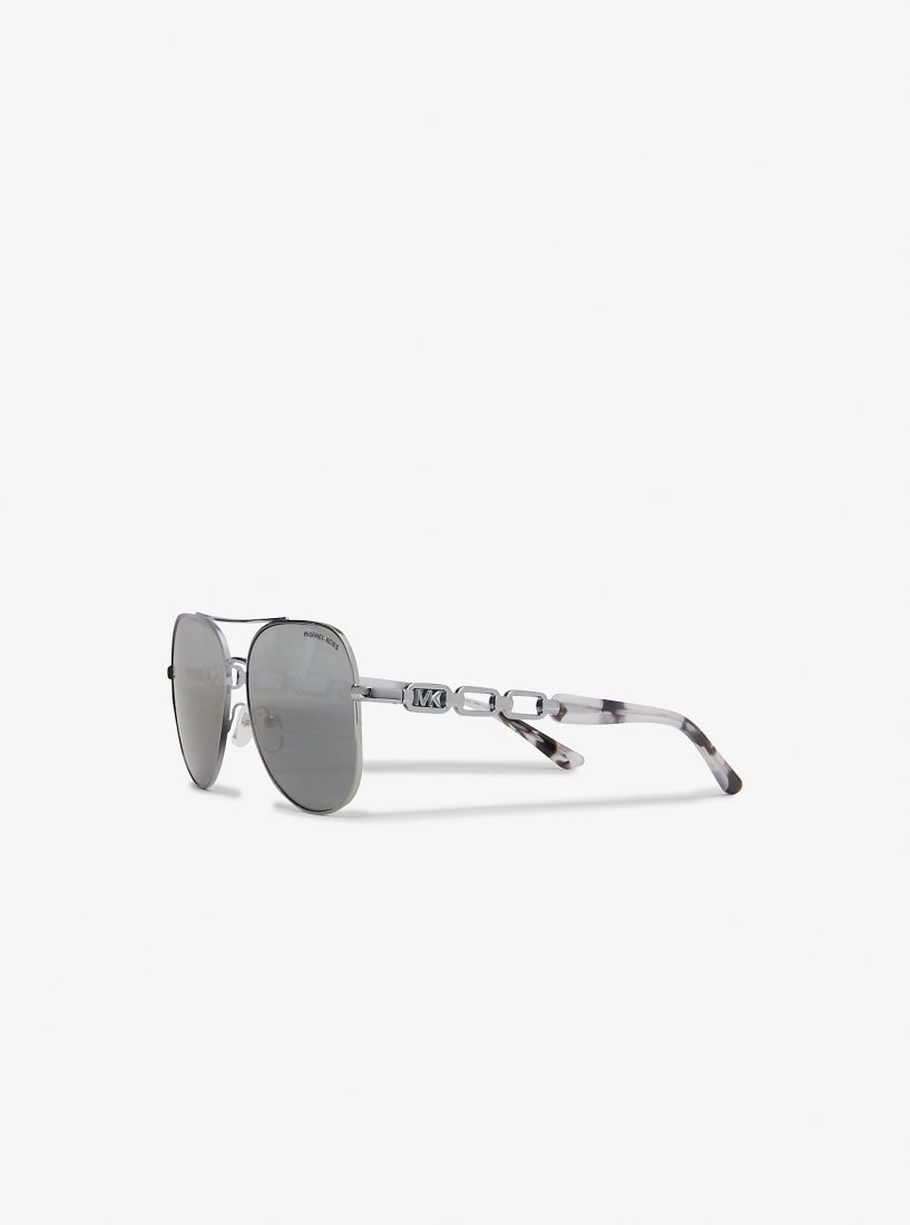 Lunette de Soleil Michael Kors Chianti Sunglasses Femme Argent | 2769IPFOR