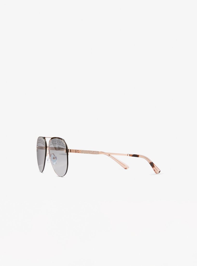 Lunette de Soleil Michael Kors East Side Sunglasses Femme Rose Doré | 7412BLCIK
