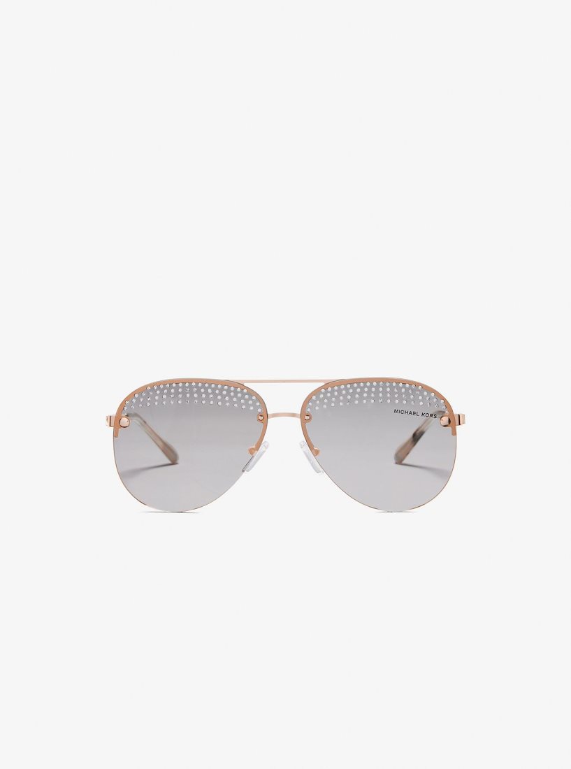 Lunette de Soleil Michael Kors East Side Sunglasses Femme Rose Doré | 7412BLCIK