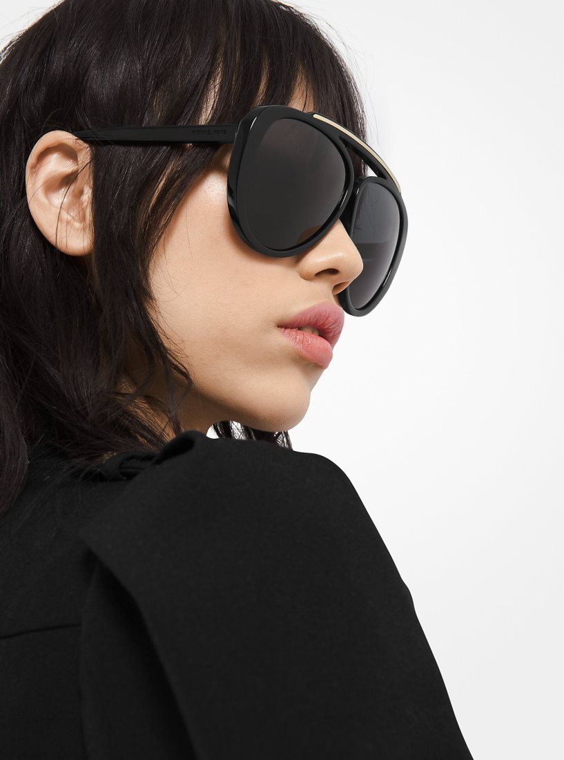 Lunette de Soleil Michael Kors Grove Sunglasses Femme Noir | 3208ELDQB