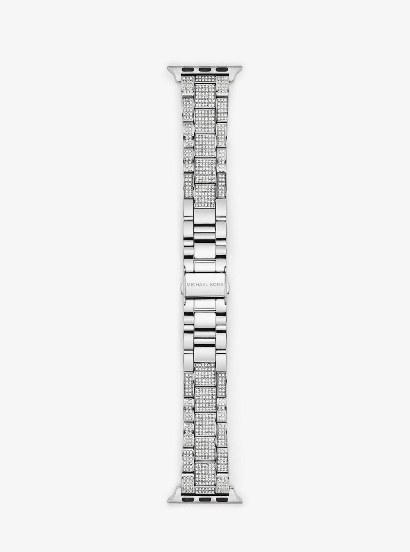 Montres Connectées Michael Kors Pave Silver-Tone Strap For Apple Watch Femme Argent | 0965YSRHL
