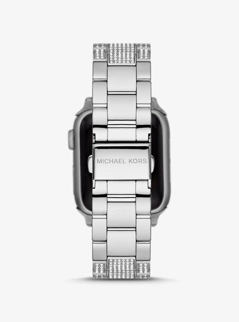 Montres Connectées Michael Kors Pave Silver-Tone Strap For Apple Watch Femme Argent | 0965YSRHL