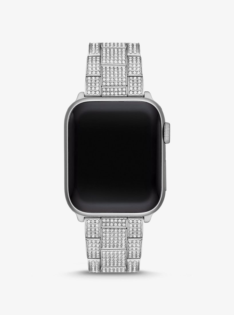 Montres Connectées Michael Kors Pave Silver-Tone Strap For Apple Watch Femme Argent | 0965YSRHL
