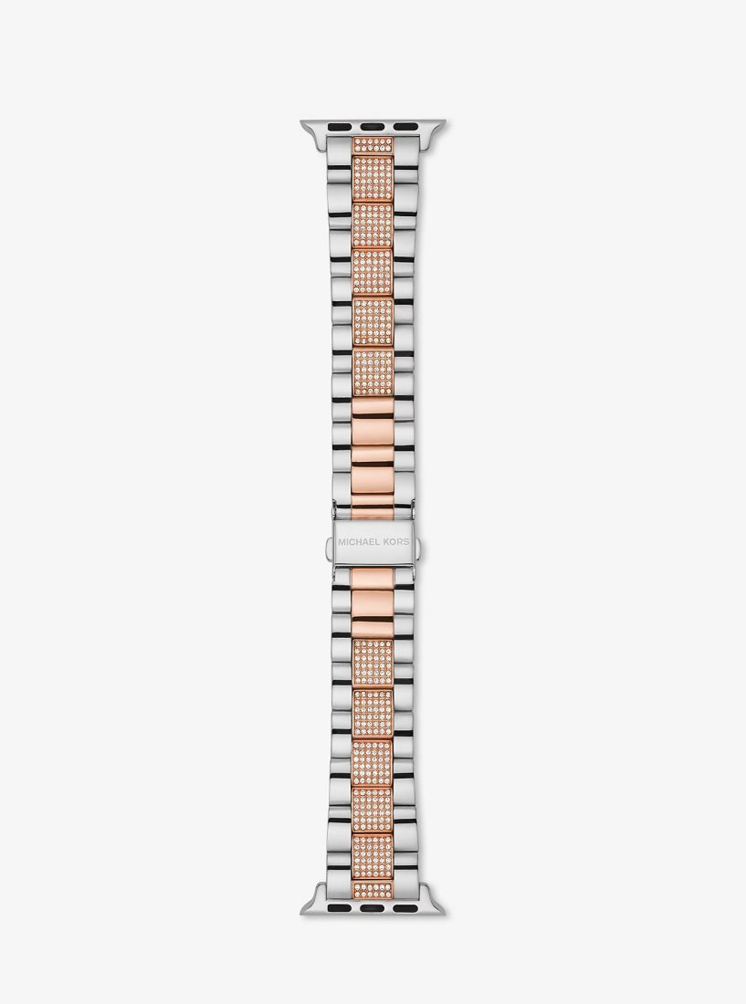 Montres Connectées Michael Kors Pave Two-Tone Strap For Apple Watch Homme Two Tone | 7162PEZDC