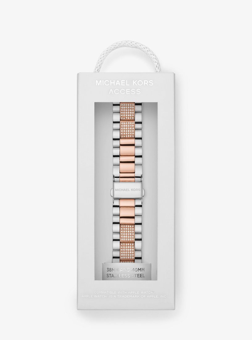 Montres Connectées Michael Kors Pave Two-Tone Strap For Apple Watch Femme Two Tone | 1092JLIRZ