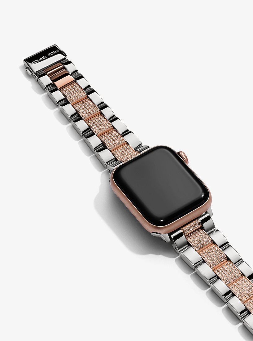 Montres Connectées Michael Kors Pave Two-Tone Strap For Apple Watch Femme Two Tone | 1092JLIRZ