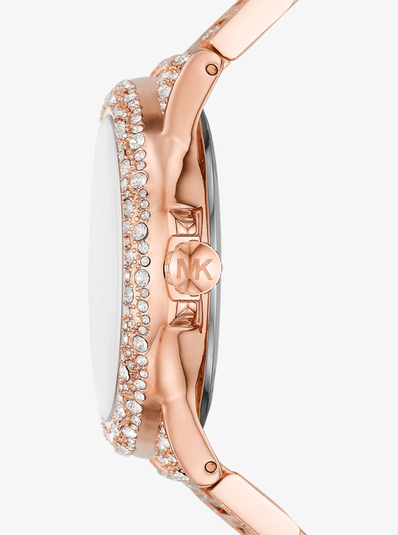 Oversized Michael Kors Oversized Camille Pave Rose Gold-Tone Watch Femme Rose Doré | 6820WNQDY