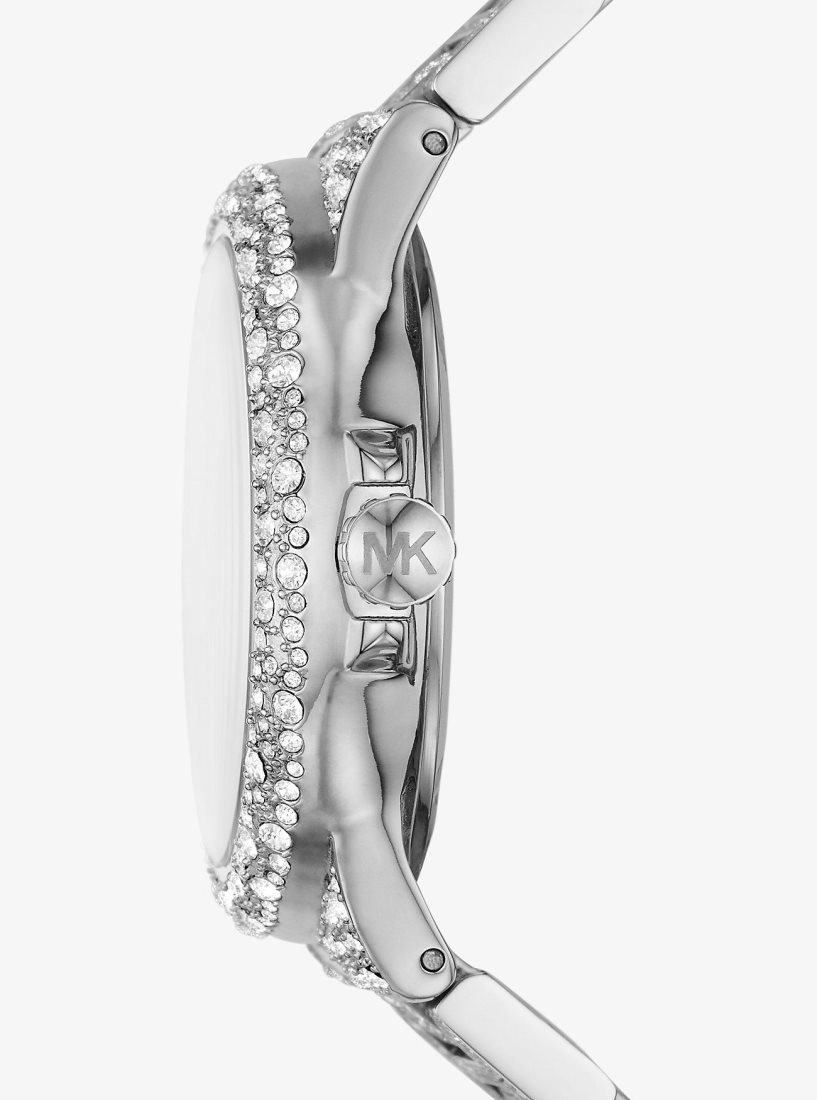 Oversized Michael Kors Oversized Camille Pave Silver-Tone Watch Femme Argent | 0438JHEAT