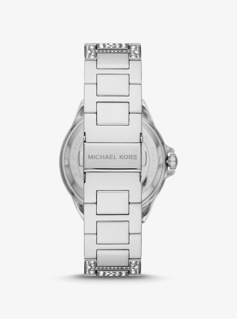Oversized Michael Kors Oversized Camille Pave Silver-Tone Watch Femme Argent | 0438JHEAT