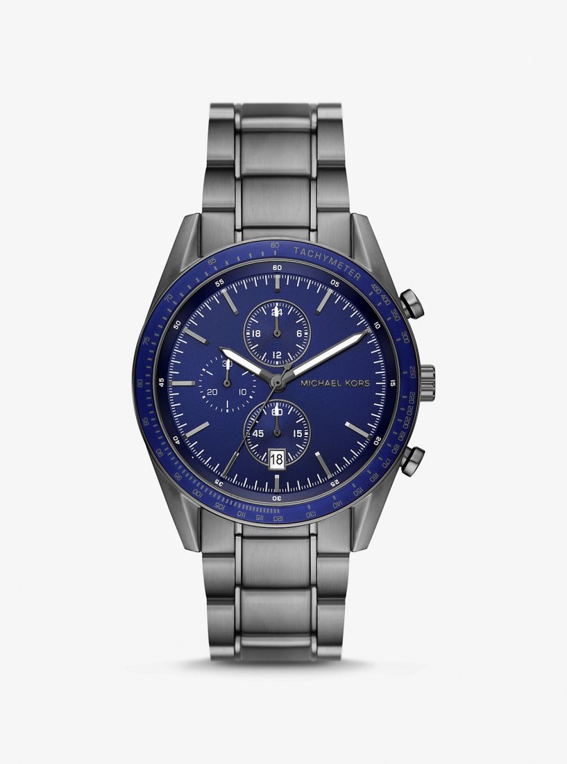 Oversized Michael Kors Oversized Warren Gunmetal Watch Homme Grise | 0163MFIHY