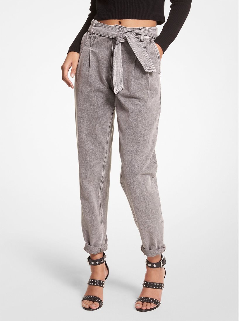 Pantalon Michael Kors Denim Belted Jeans Femme Lavage | 4389AVDFJ