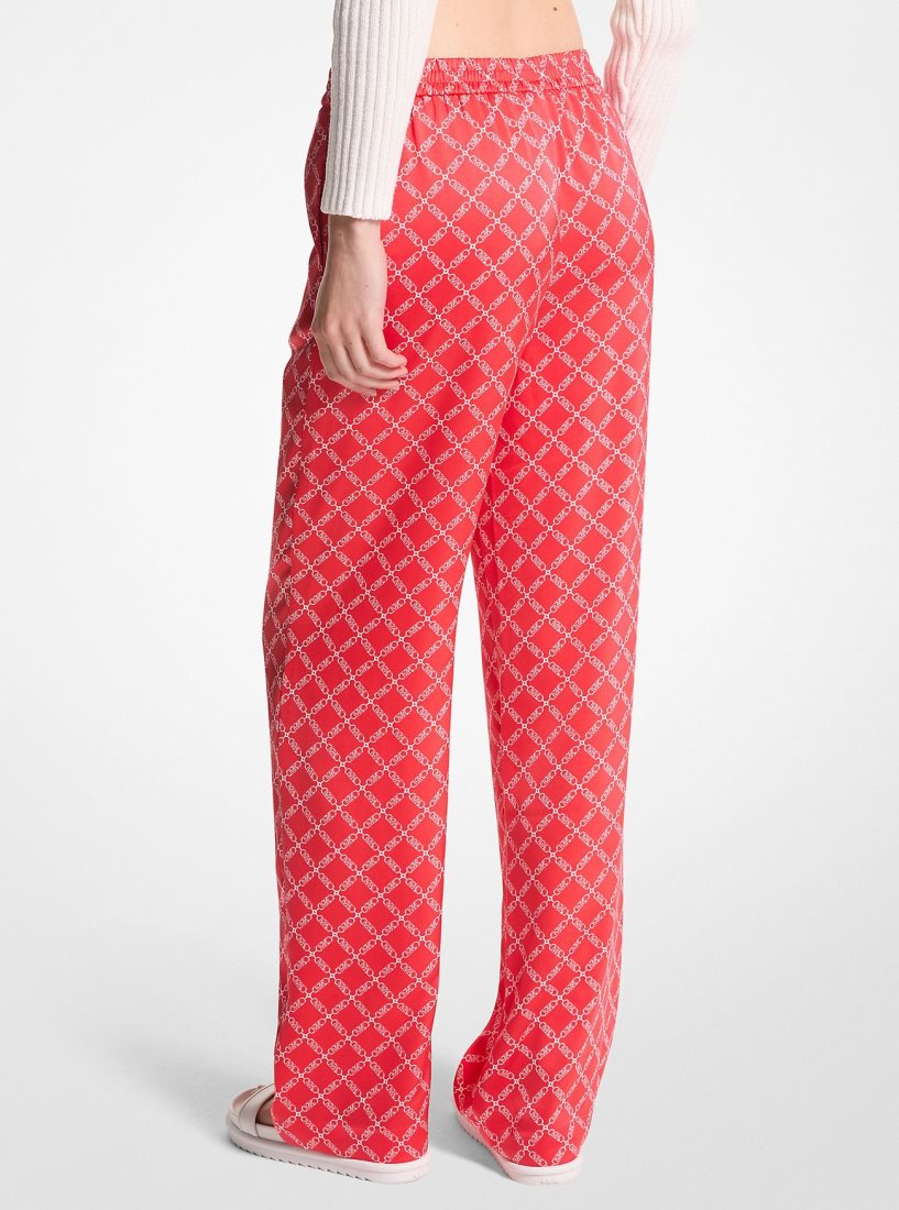Pantalon Michael Kors Empire Logo Satin Pajama Pants Femme Corail | 1482UOHFX