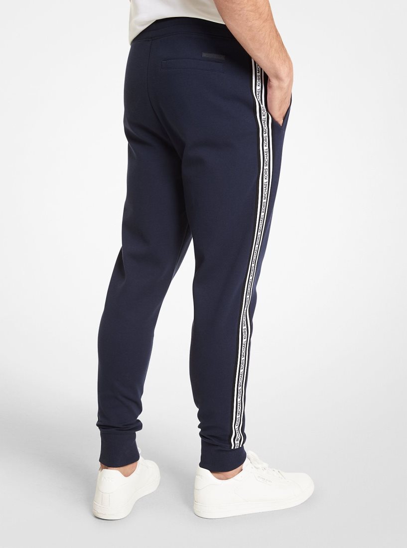 Pantalon Michael Kors Logo Tape Cotton Blend Jogger Homme Midnight | 4716UIPBG