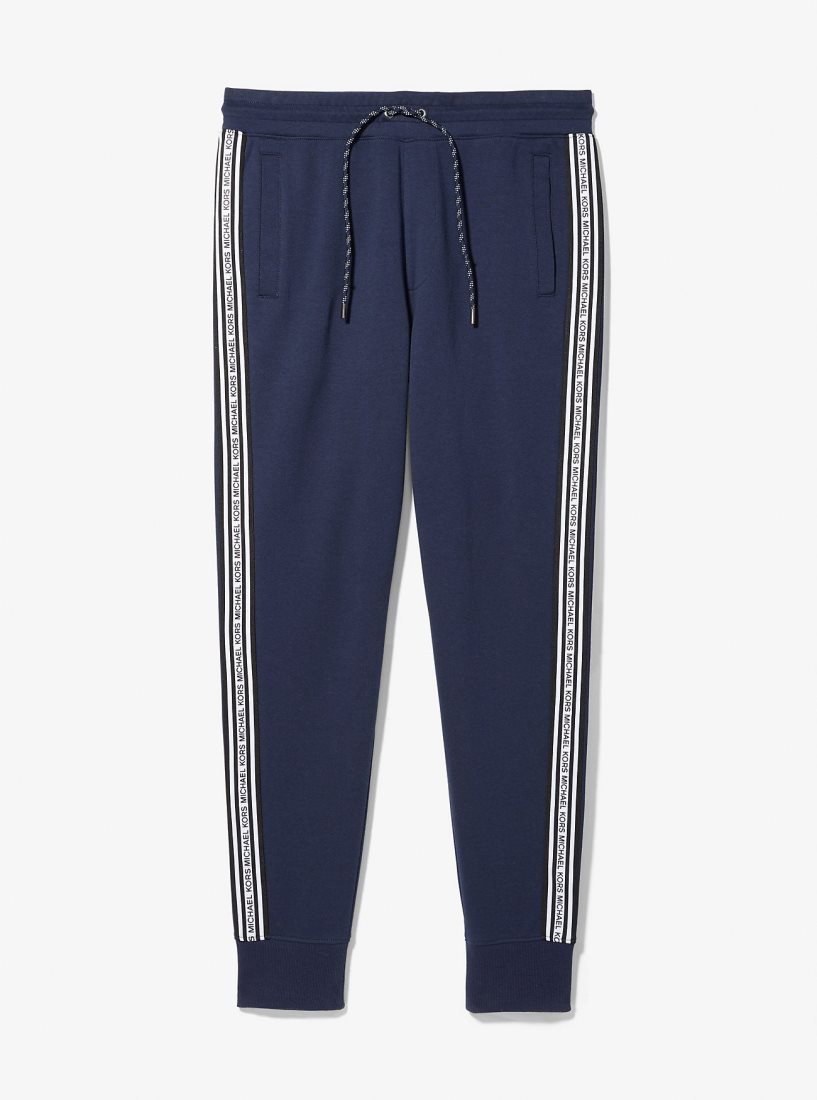 Pantalon Michael Kors Logo Tape Cotton Blend Jogger Homme Midnight | 4716UIPBG