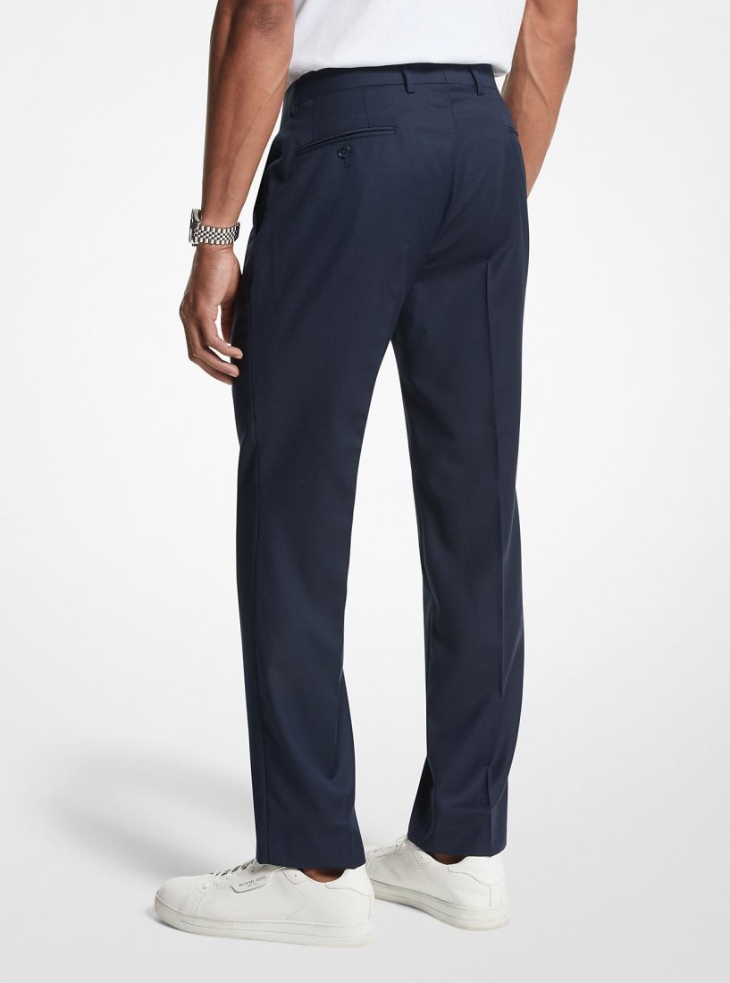 Pantalon Michael Kors Modern-Fit Wool Blend Suit Pants Homme Bleu Marine | 7450HNFDG