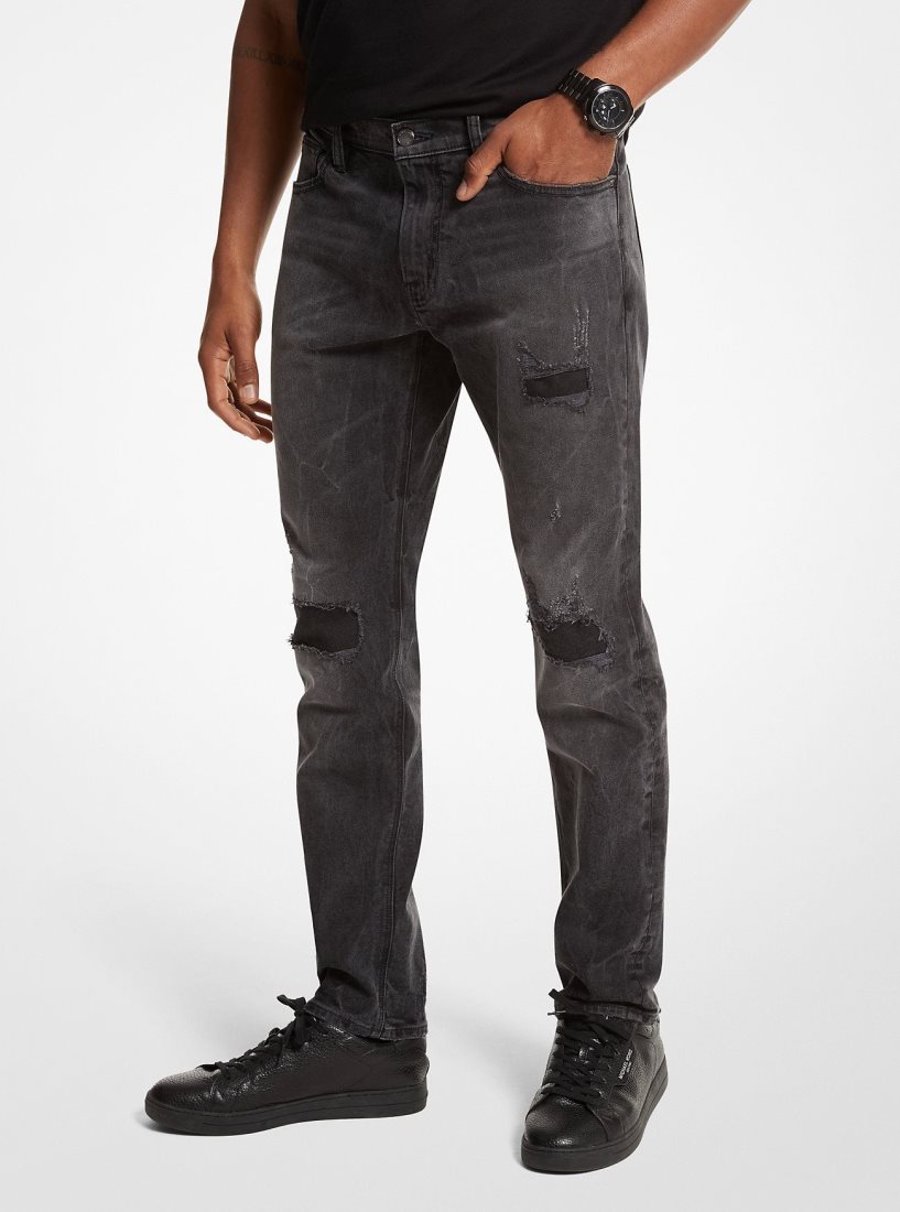 Pantalon Michael Kors Parker Distressed Stretch-Denim Jeans Homme Adderly | 3408IZWTJ