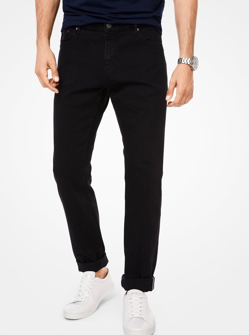 Pantalon Michael Kors Parker Slim-Fit Stretch-Selvedge Jeans Homme Noir | 4290ODXZM
