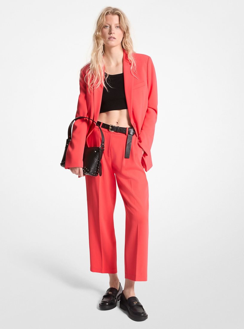 Pantalon Michael Kors Pleated Crepe Pants Femme Corail | 8532BJZTK