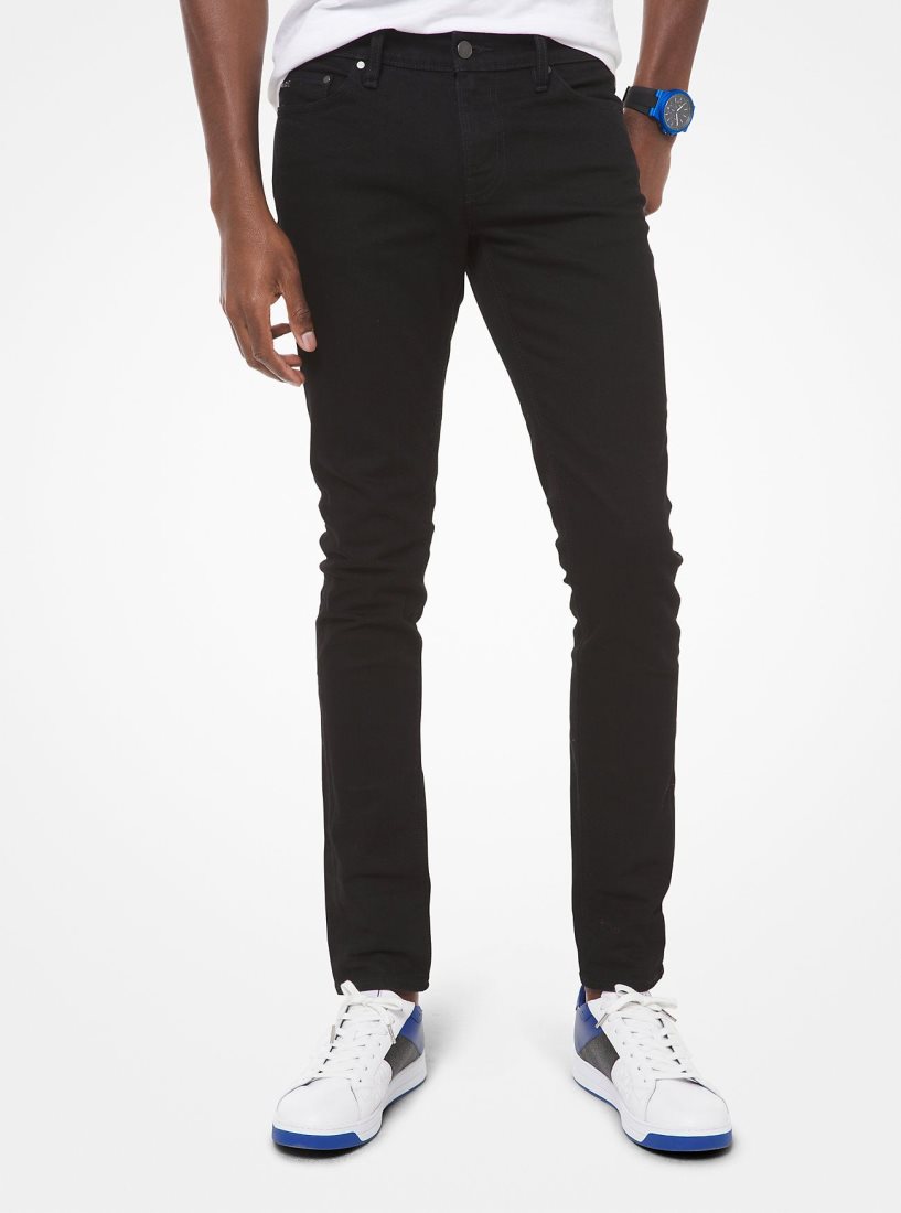 Pantalon Michael Kors Slim-Fit Stretch-Cotton Jeans Homme Noir Noir | 7158PMBEX