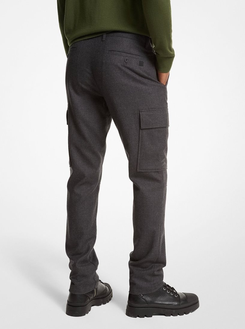 Pantalon Michael Kors Stretch Wool Flannel Cargo Pants Homme Grise | 4672NTHGJ