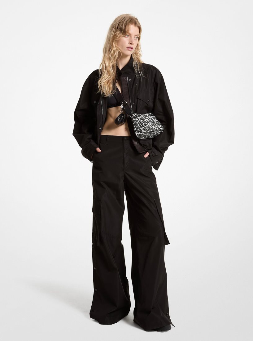 Pantalon Michael Kors Woven Wide-Leg Cargo Pants Femme Noir | 3279RBUOT