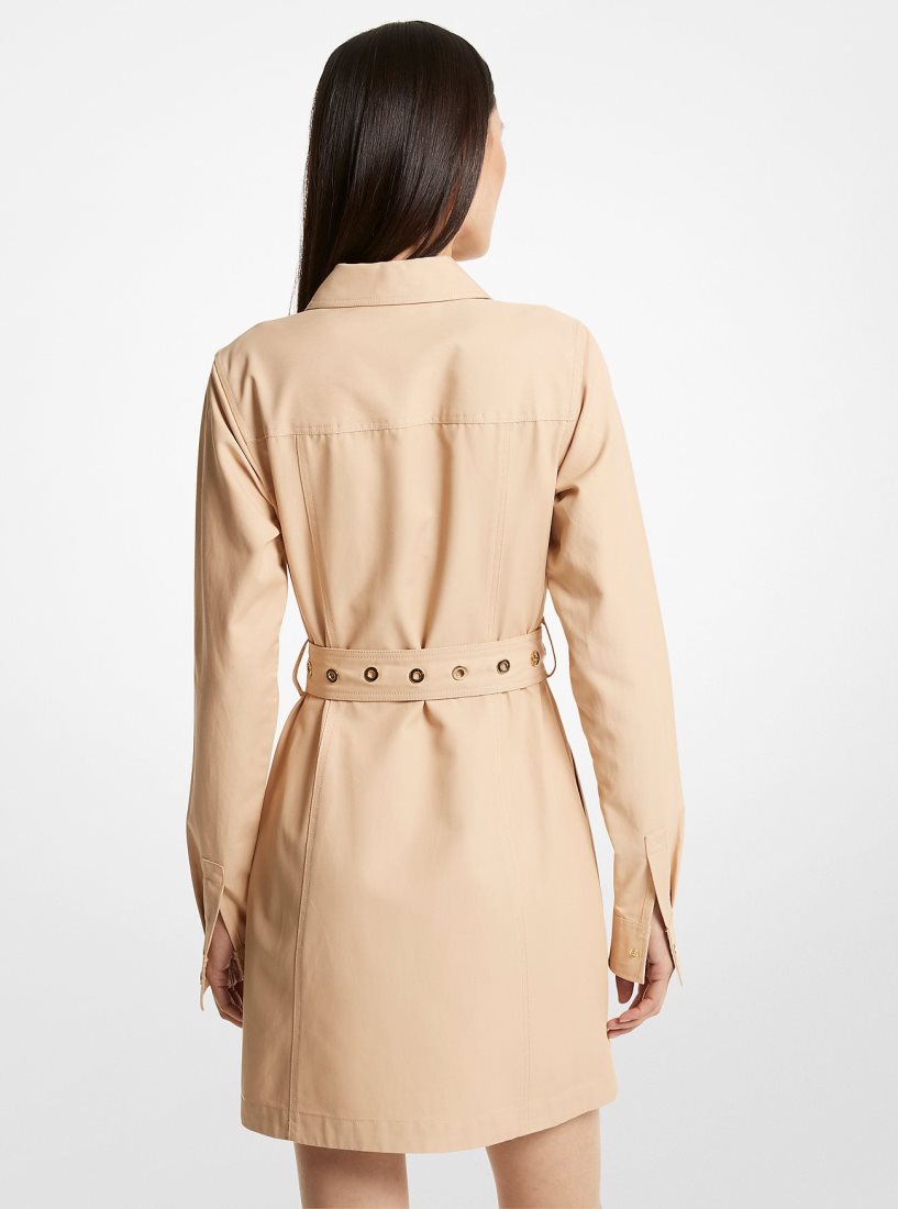 Peignoir Michael Kors Cotton Blend Twill Utility Dress Femme Buff | 1760YHNGW