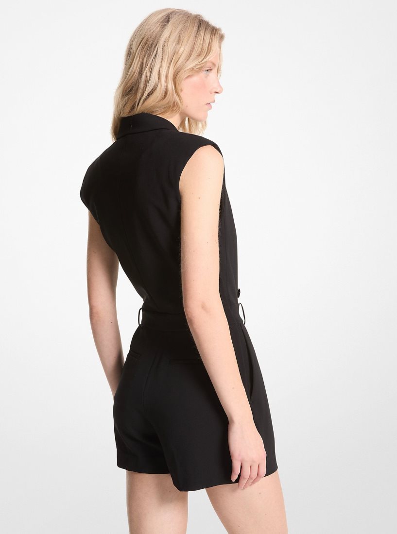 Peignoir Michael Kors Crepe Double-Breasted Romper Femme Noir | 8309DBUYH