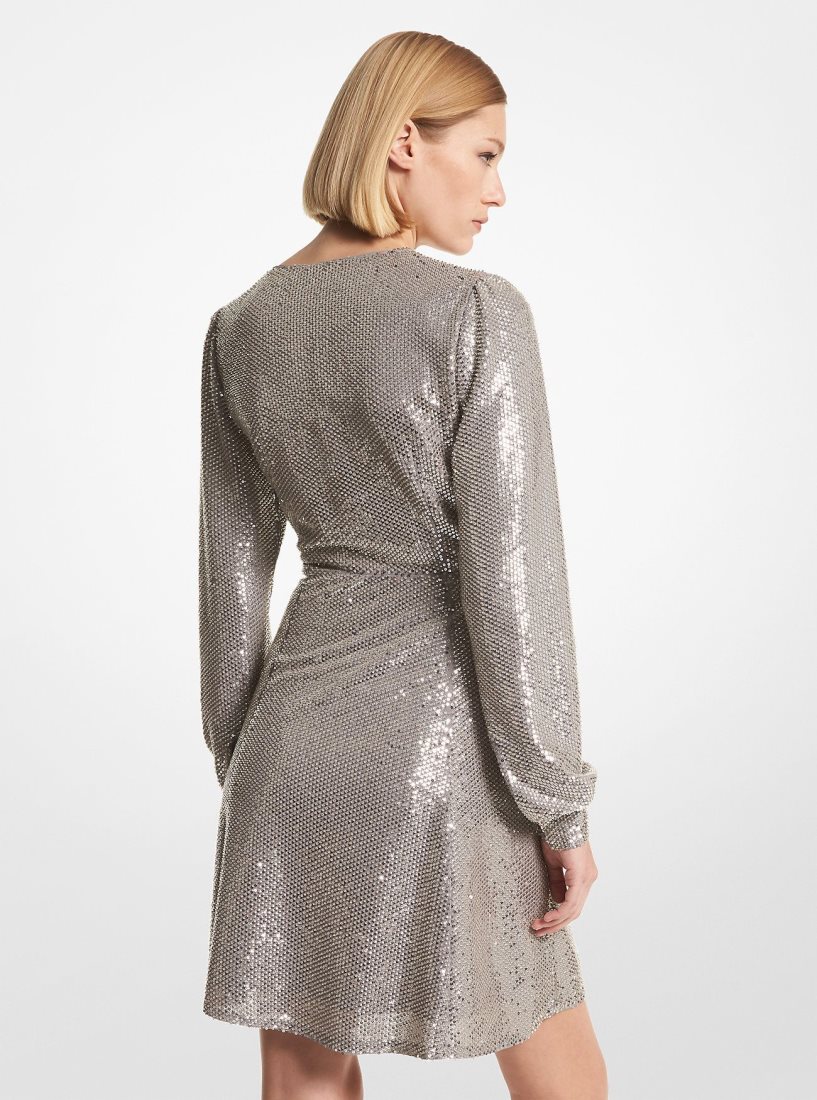 Peignoir Michael Kors Embellished Georgette Dress Femme Argent | 3572XQNJE