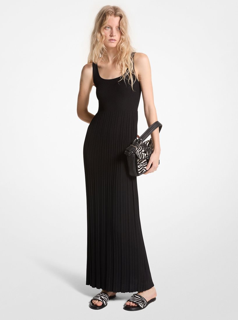 Peignoir Michael Kors Ribbed Stretch Knit Maxi Dress Femme Noir | 5174YZBGX