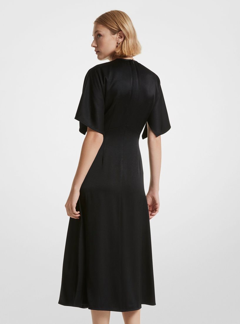 Peignoir Michael Kors Satin Midi Dress Femme Noir | 3962HXPCK