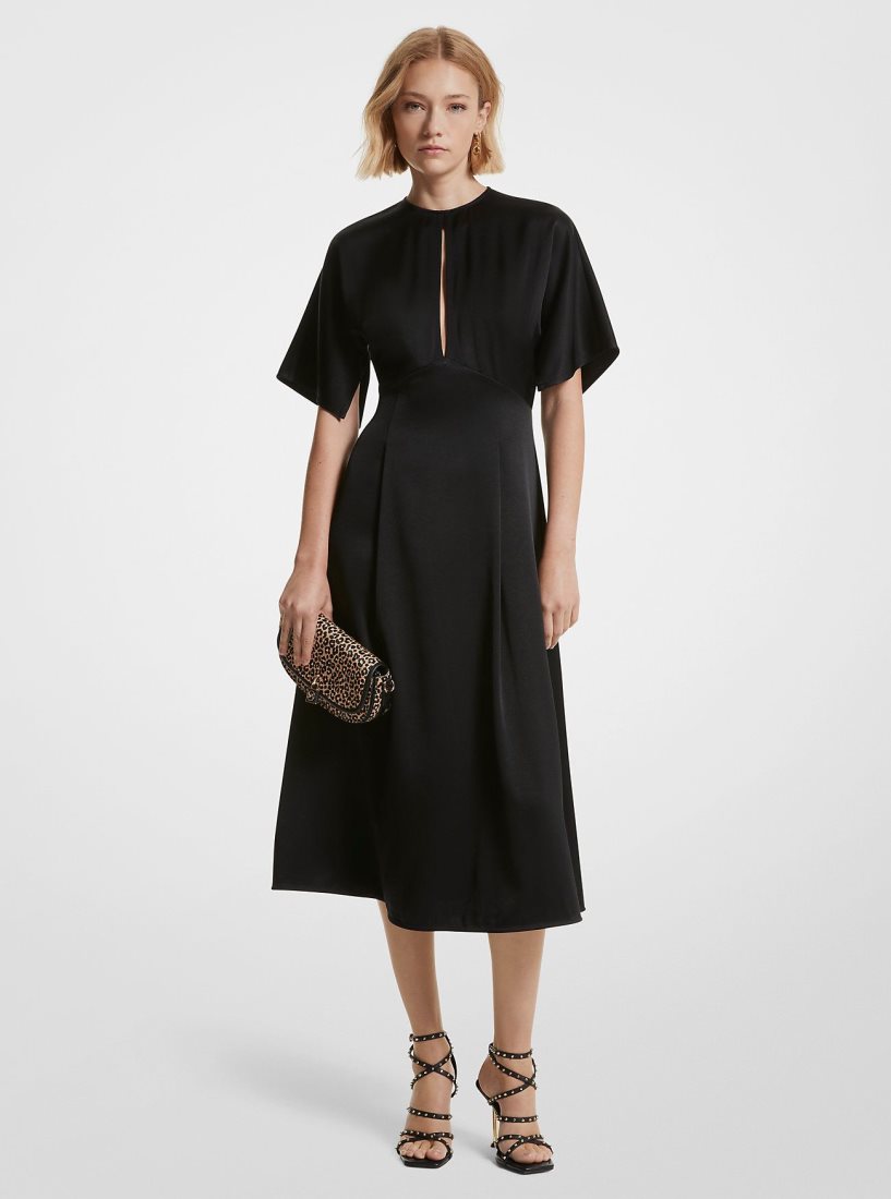 Peignoir Michael Kors Satin Midi Dress Femme Noir | 3962HXPCK