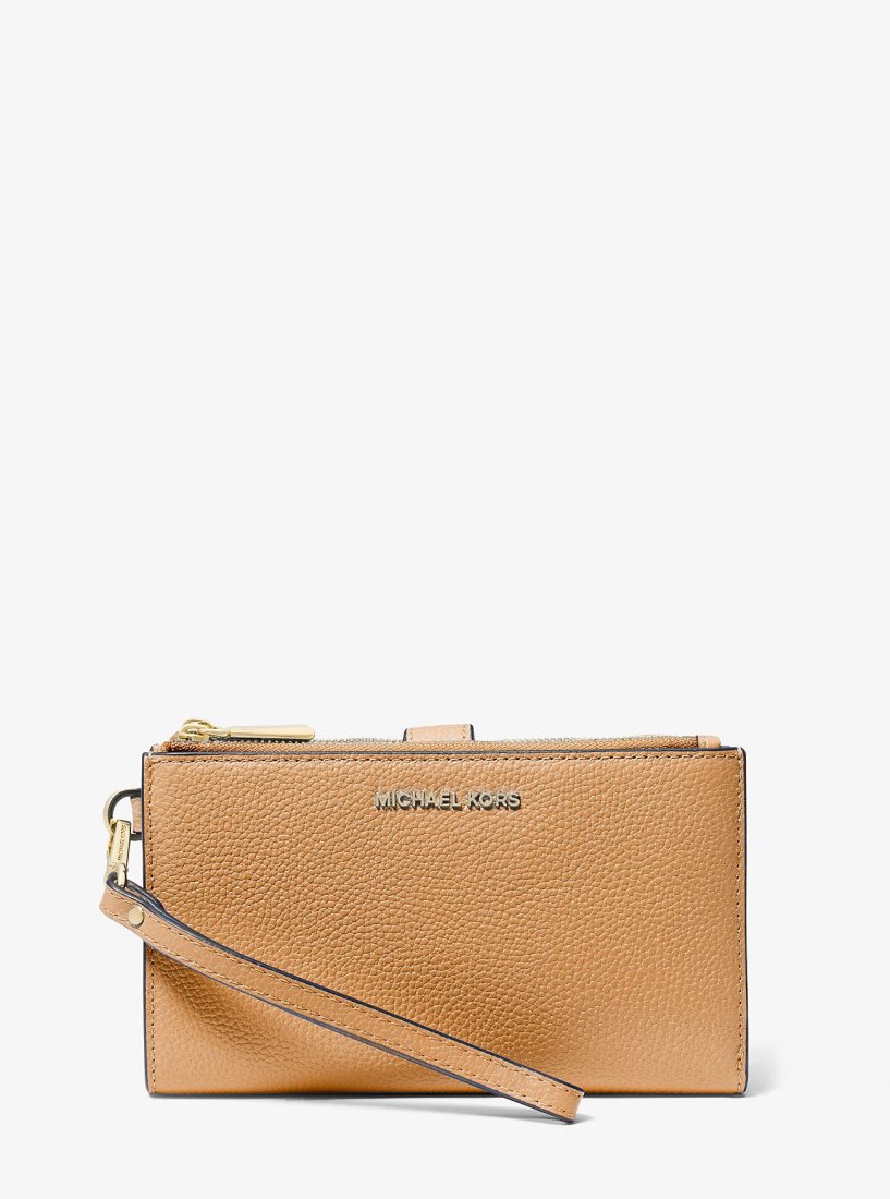 Pochettes Michael Kors Adele Leather Smartphone Wallet Femme Pale Peanut | 0317YIDHP