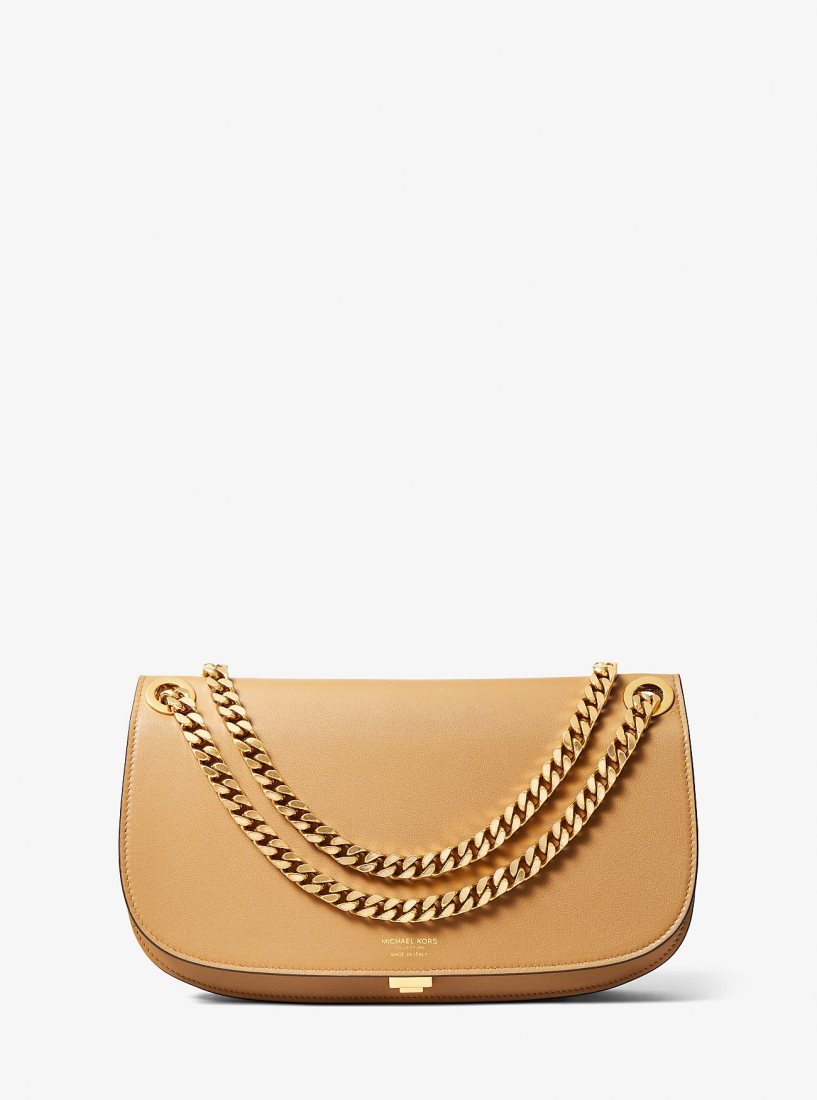 Pochettes Michael Kors Christie Medium Leather Envelope Bag Femme Marron | 2081ZWMXJ