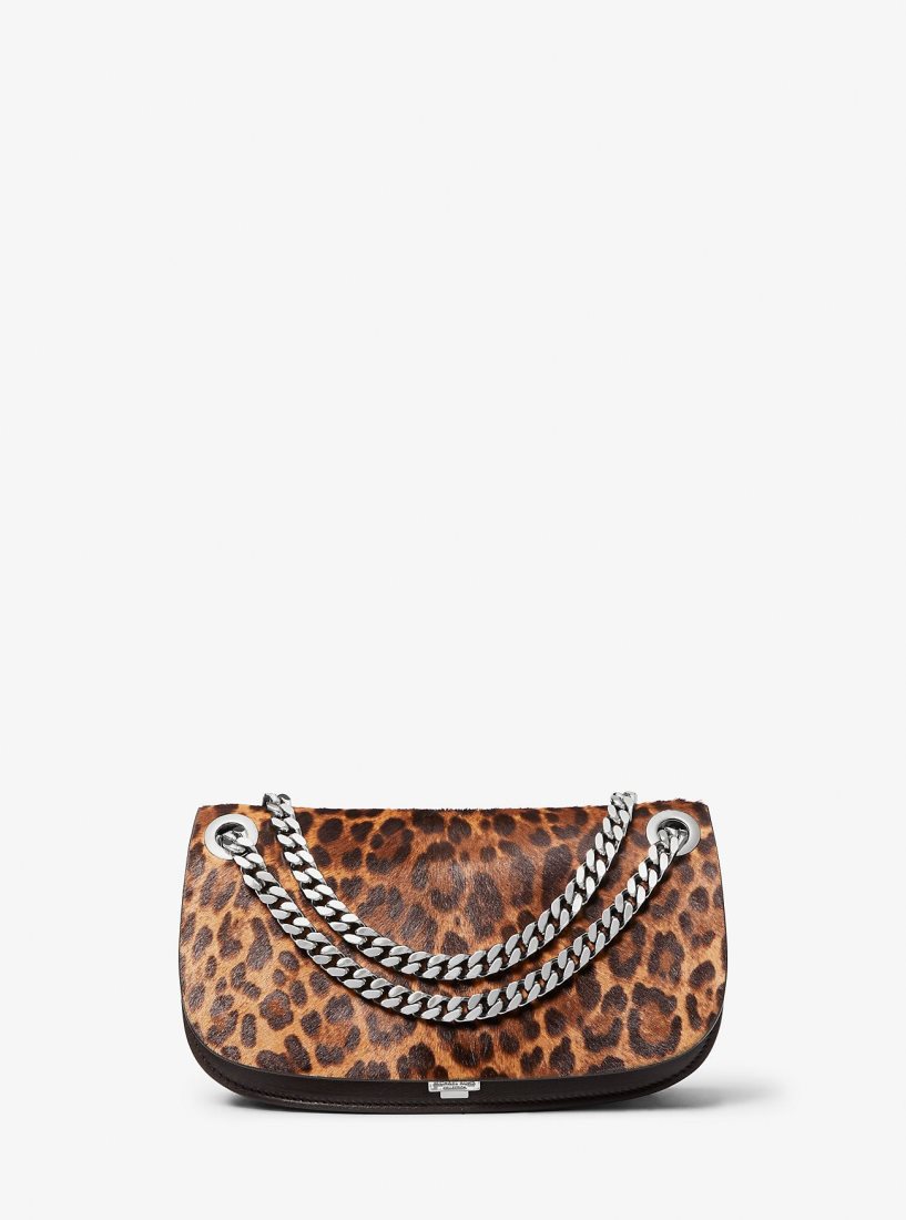 Pochettes Michael Kors Christie Mini Leopard Print Calf Hair Envelope Bag Femme Marron Multicolore | 8047VCTKM